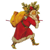 Large Santa Claus Paper Scrap Garland ~ England